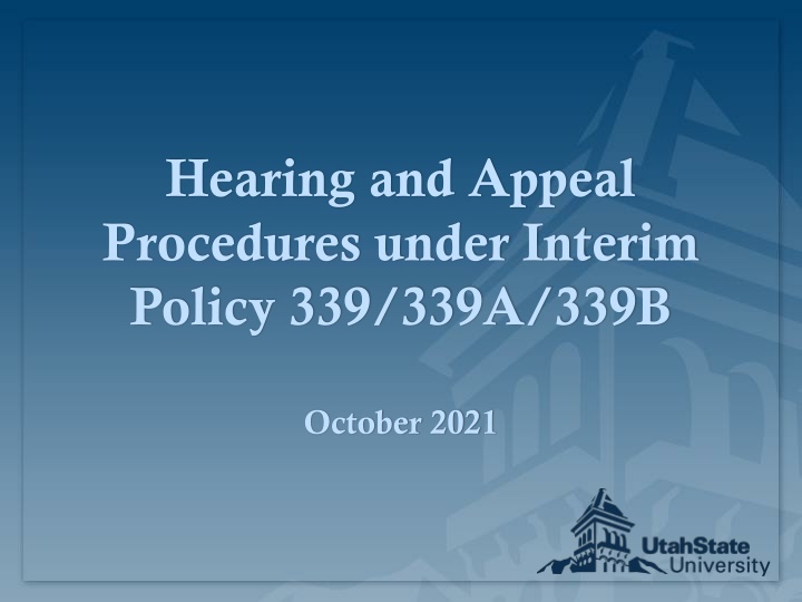hearing and appeal procedures under interim n.w