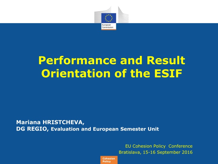performance and result orientation of the esif n.w