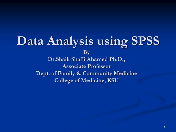 data analysis using spss by dr shaik shaffi n.w