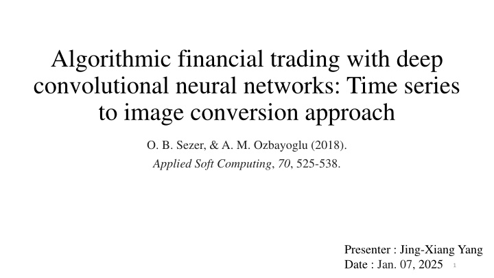 algorithmic financial trading with deep n.w