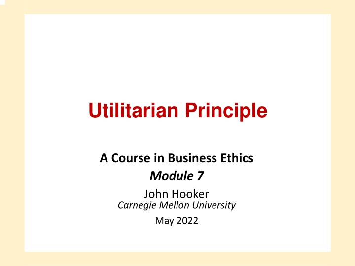 utilitarian principle n.w