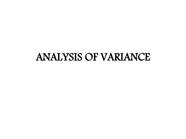 analysis of variance n.w