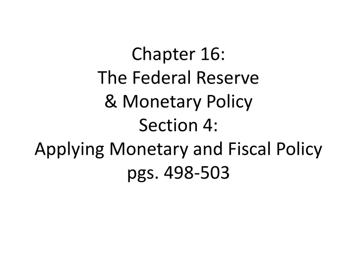 chapter 16 the federal reserve monetary policy n.w