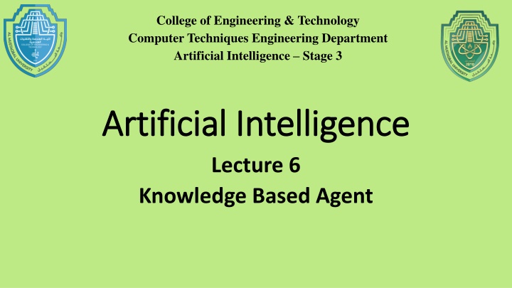 Knowledge-Based Agents in Artificial Intelligence