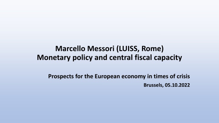 marcello messori luiss rome monetary policy n.w