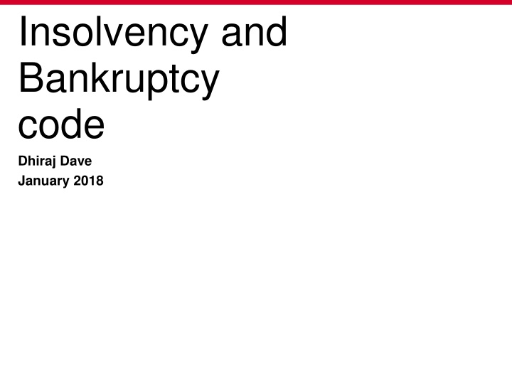 insolvency and bankruptcy code dhiraj dave n.w