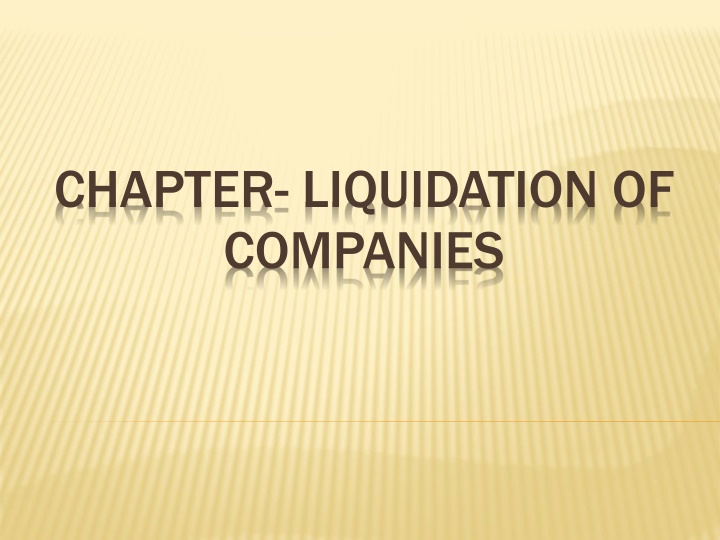 chapter liquidation of companies n.w