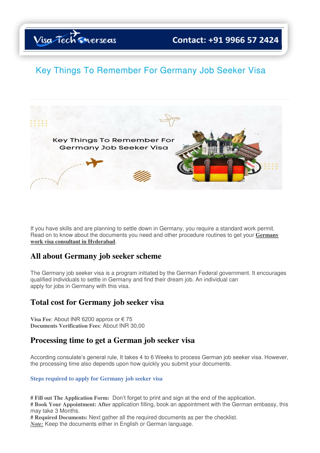 key things to remember for germany job seeker visa l.w