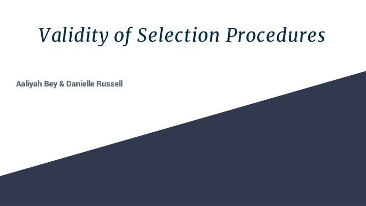 validity of selection procedures n.w