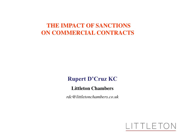 the impact of sanctions on commercial contracts n.w