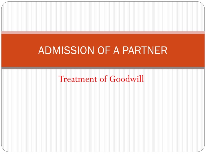 admission of a partner n.w