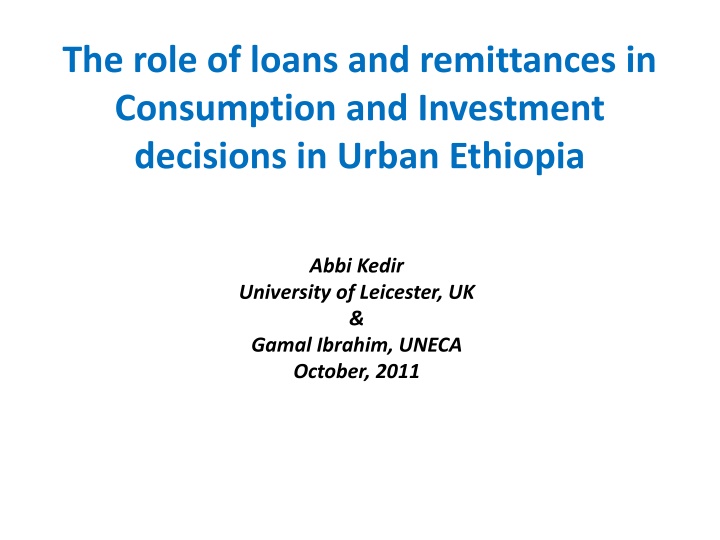 the role of loans and remittances in consumption n.w