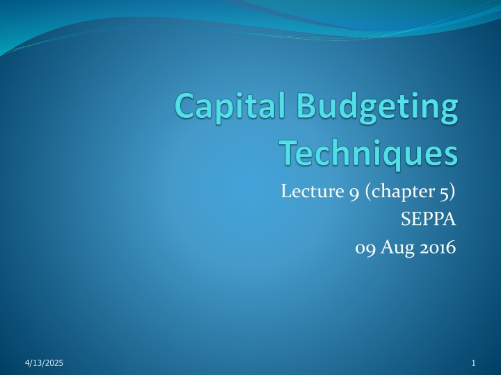 lecture 9 chapter 5 n.w