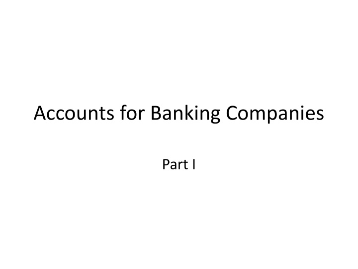 accounts for banking companies n.w