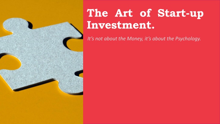 the art of start up investment n.w