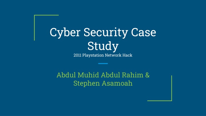 cyber security case study 2011 playstation n.w