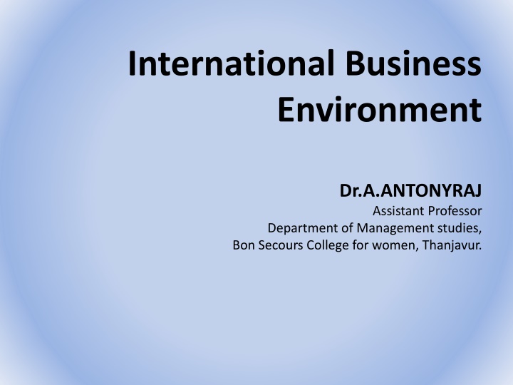 international business environment n.w