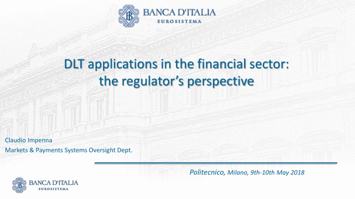 dlt applications in the financial sector n.w