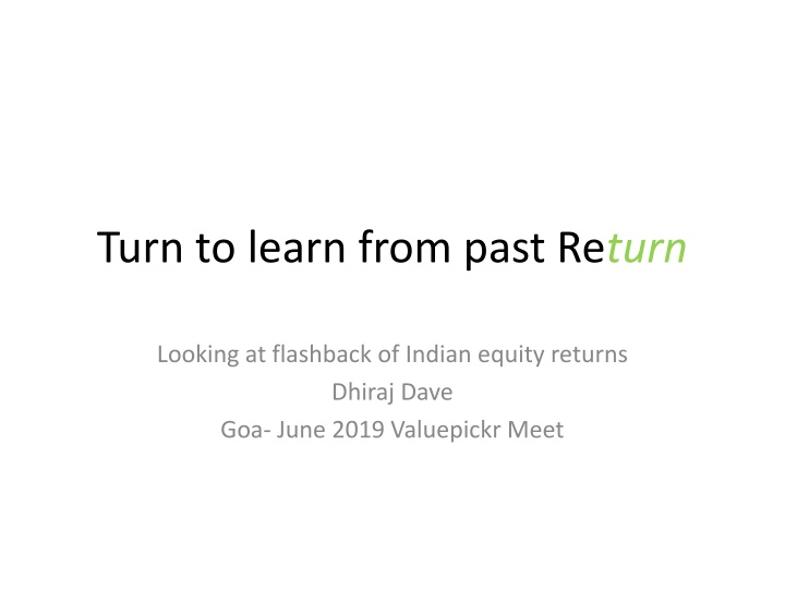 turn to learn from past re turn n.w