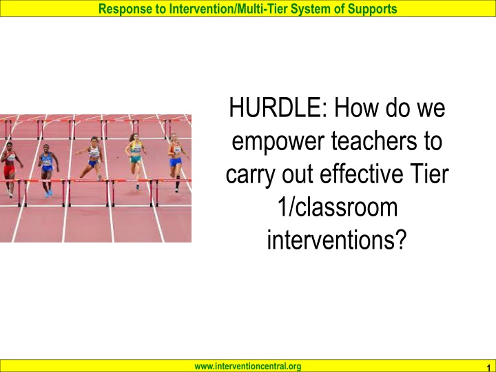 Empowering Teachers for Effective Tier 1 Interventions
