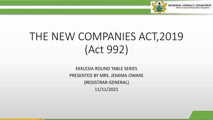 the new companies act 2019 act 992 n.w