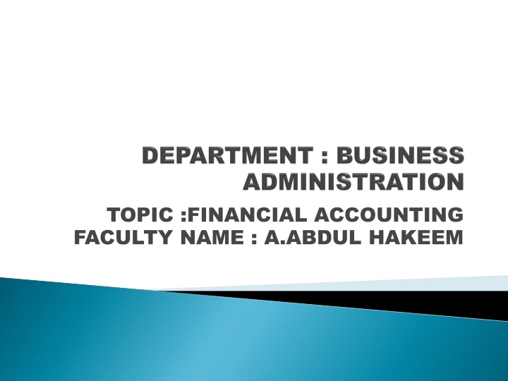 topic financial accounting faculty name a abdul n.w