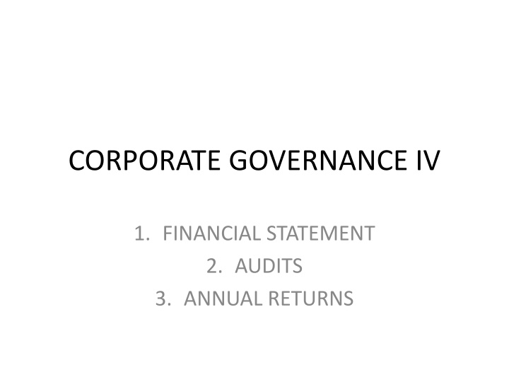 corporate governance iv n.w