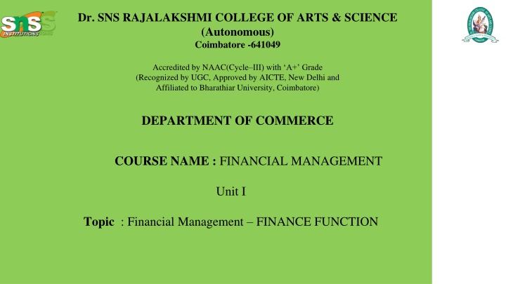 dr sns rajalakshmi college of arts science n.w