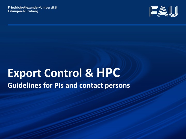 willkommen export control hpc guidelines n.w