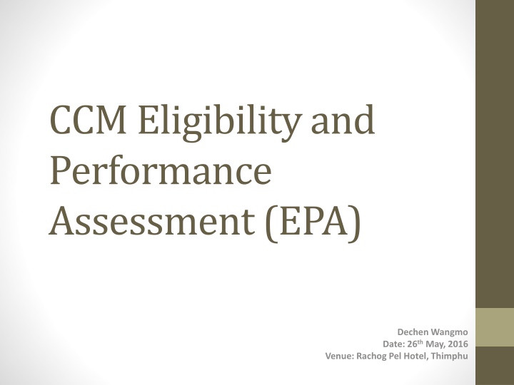 ccm eligibility and performance assessment epa n.w