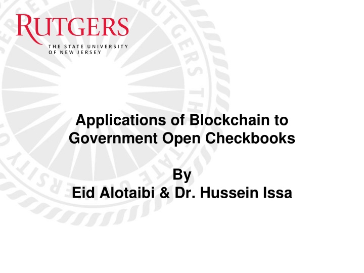 applications of blockchain to government open n.w