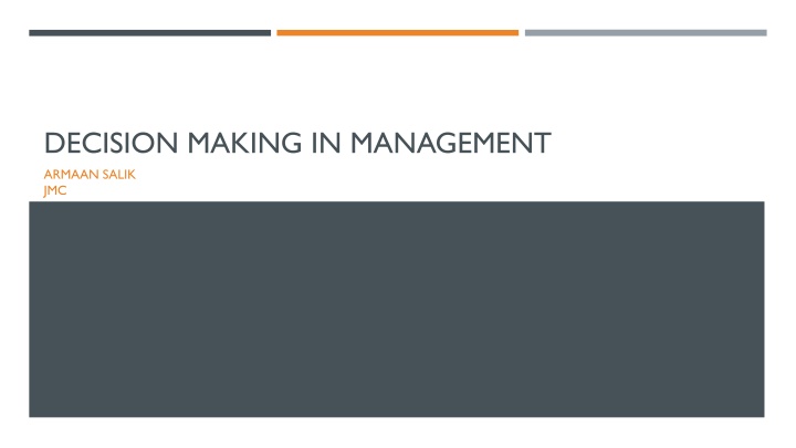 decision making in management n.w