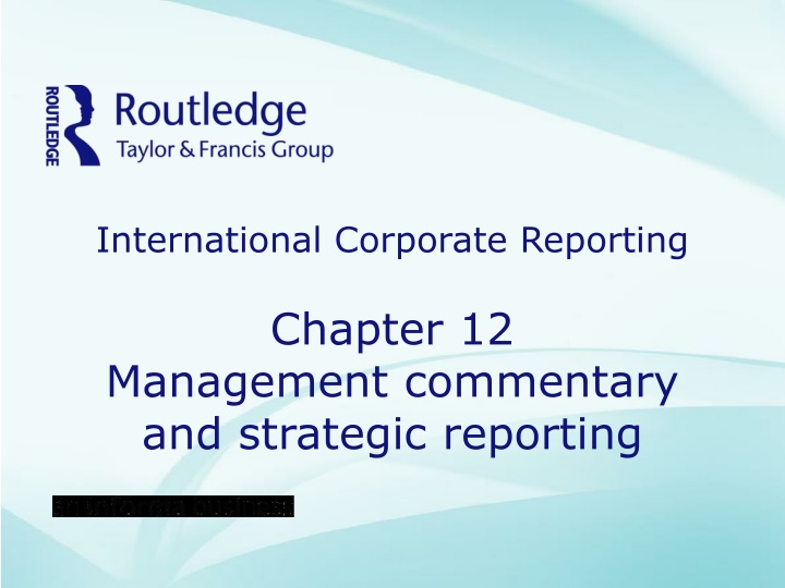International Corporate Reporting - Management Commentary and Strategic Reporting