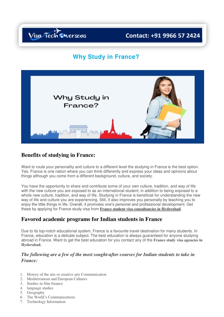 why study in france n.w