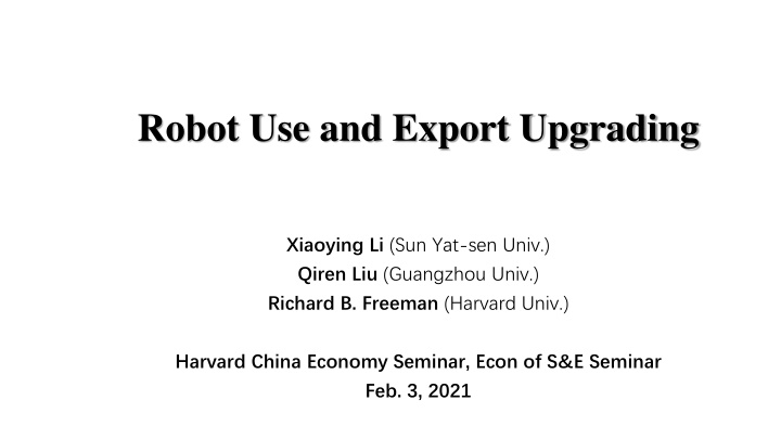 robot use and export upgrading n.w