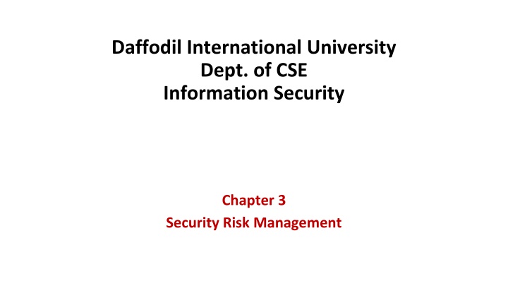 Information Security Risk Management at Daffodil International University