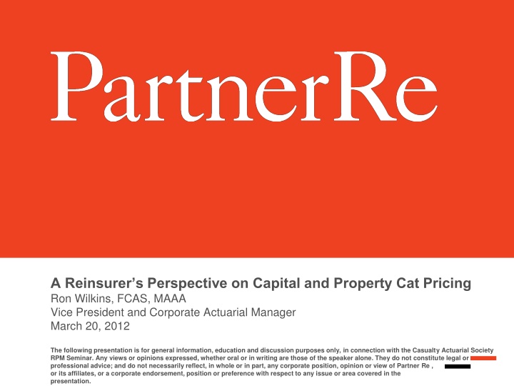 a reinsurer s perspective on capital and property n.w