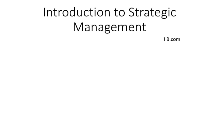 introduction to strategic management n.w