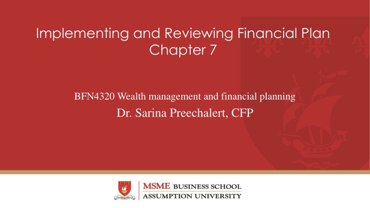 implementing and reviewing financial plan chapter n.w