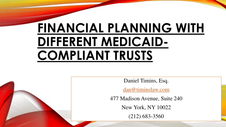 financial planning with different medicaid n.w