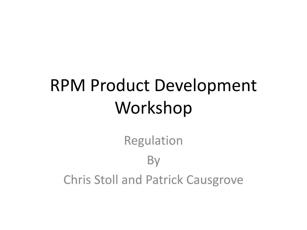 rpm product development workshop n.w