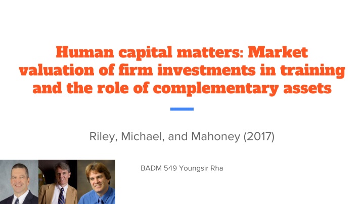 human capital matters market valuation of firm n.w