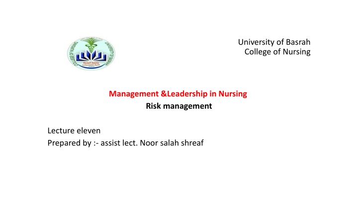university of basrah college of nursing n.w