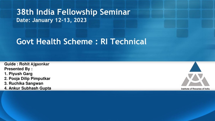 38th india fellowship seminar date january n.w