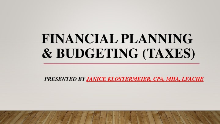financial planning budgeting taxes n.w