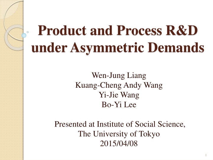 Product & Process R&D Under Asymmetric Demands