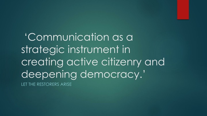 communication as a strategic instrument n.w