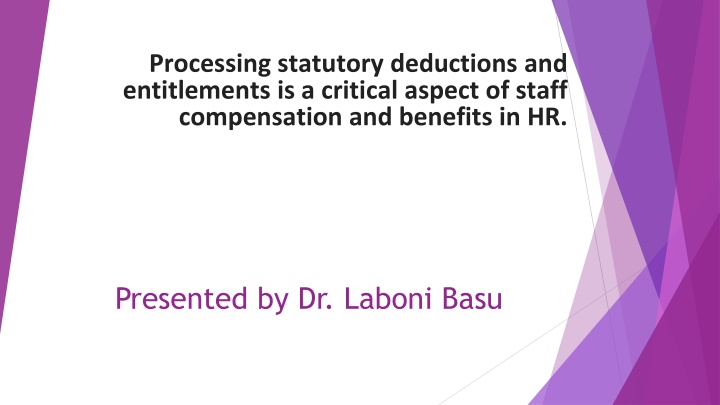 processing statutory deductions and entitlements n.w