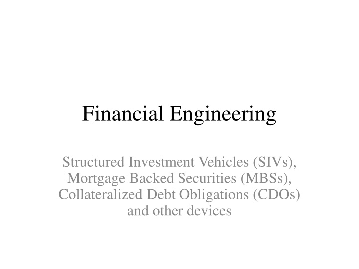 financial engineering n.w