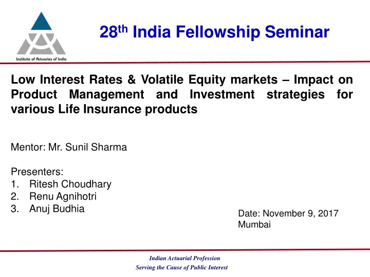 28 th india fellowship seminar n.w